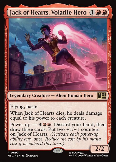 Jack of Hearts, Volatile Hero - Marvel Super Heroes Commander MTG spoiler