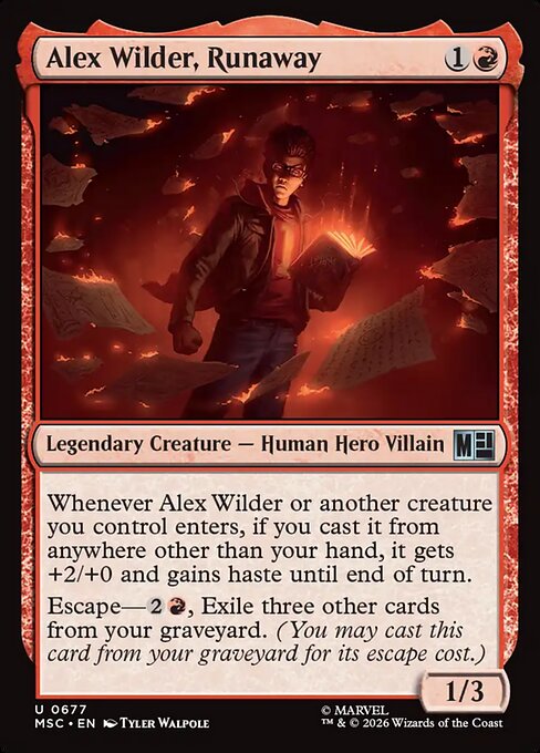 Alex Wilder, Runaway - Marvel Super Heroes Commander MTG spoiler