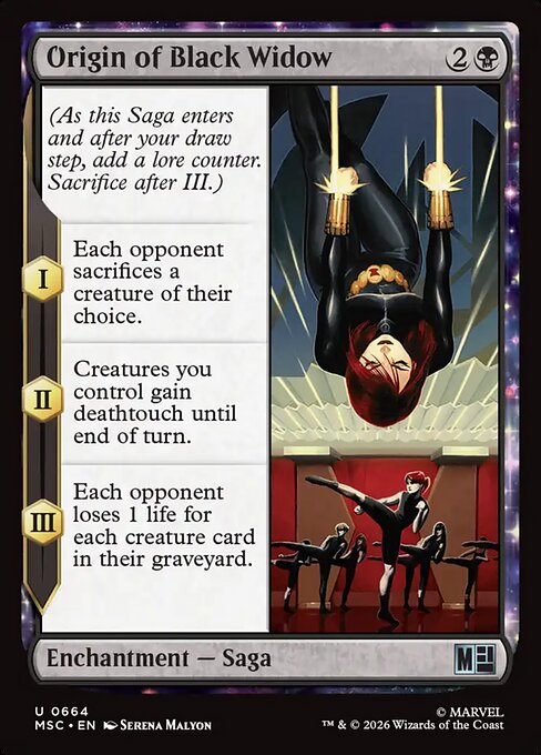 Origin of Black Widow - Marvel Super Heroes Commander MTG spoiler