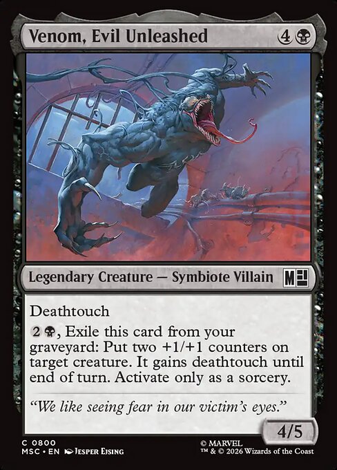 Venom, Evil Unleashed - Marvel Super Heroes Commander MTG spoiler