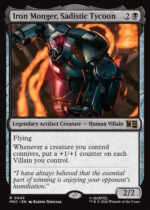 Iron Monger, Sadistic Tycoon - Marvel Super Heroes Commander MTG spoiler
