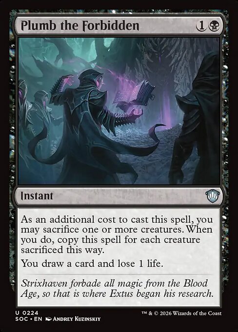 Plumb the Forbidden - Secrets of Strixhaven Commander MTG spoiler