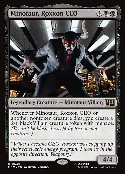 Minotaur, Roxxon CEO - Marvel Super Heroes Commander MTG spoiler