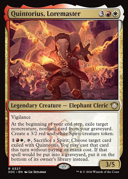 Quintorius, Loremaster - Secrets of Strixhaven Commander MTG spoiler