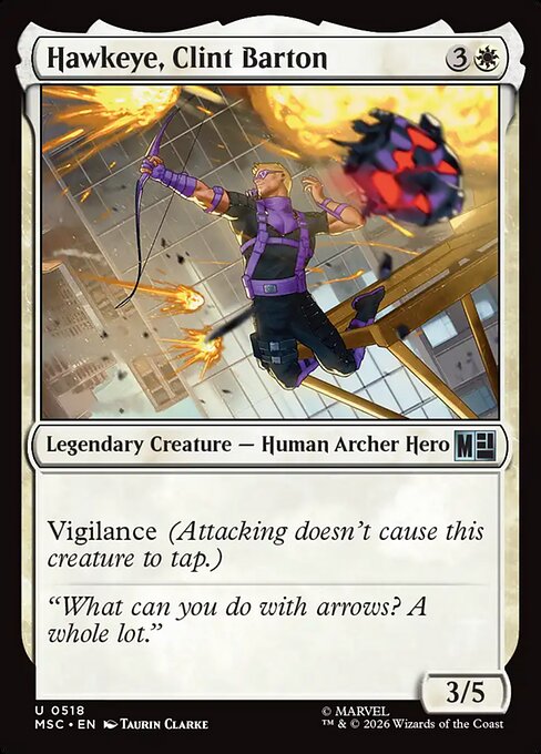 Hawkeye, Clint Barton - Marvel Super Heroes Commander MTG spoiler