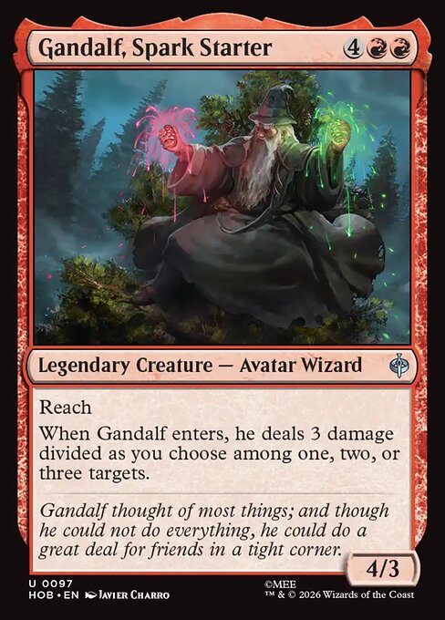 Gandalf, Spark Starter - The Hobbit MTG spoiler