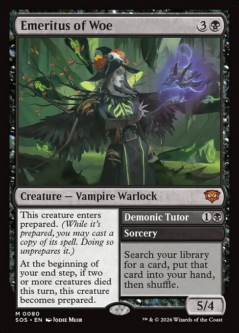 Emeritus of Woe // Demonic Tutor - Secrets of Strixhaven MTG spoiler