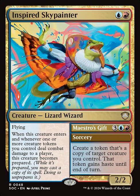 Inspired Skypainter // Maestro's Gift - Secrets of Strixhaven Commander MTG spoiler