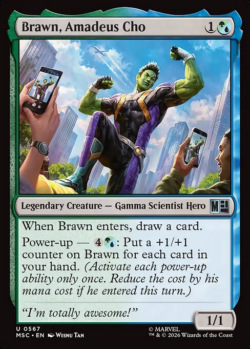 Brawn, Amadeus Cho - Marvel Super Heroes Commander MTG spoiler