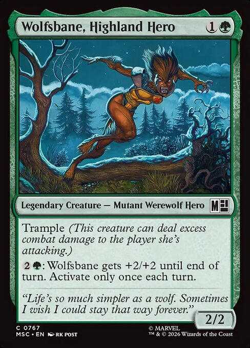 Wolfsbane, Highland Hero - Marvel Super Heroes Commander MTG spoiler