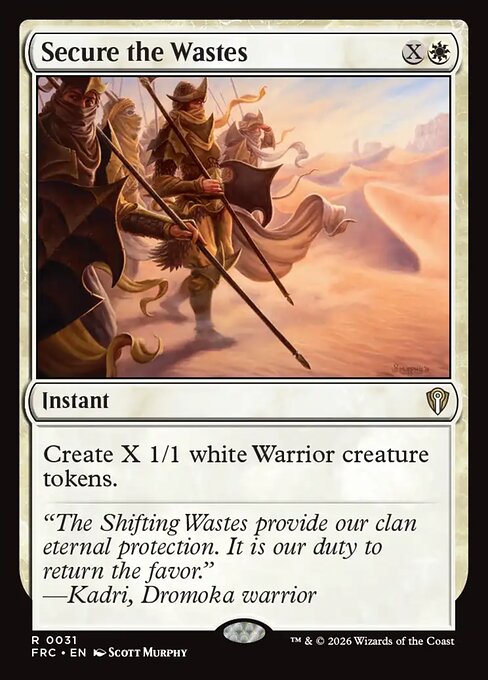 Secure the Wastes - Reality Fracture Commander MTG spoiler