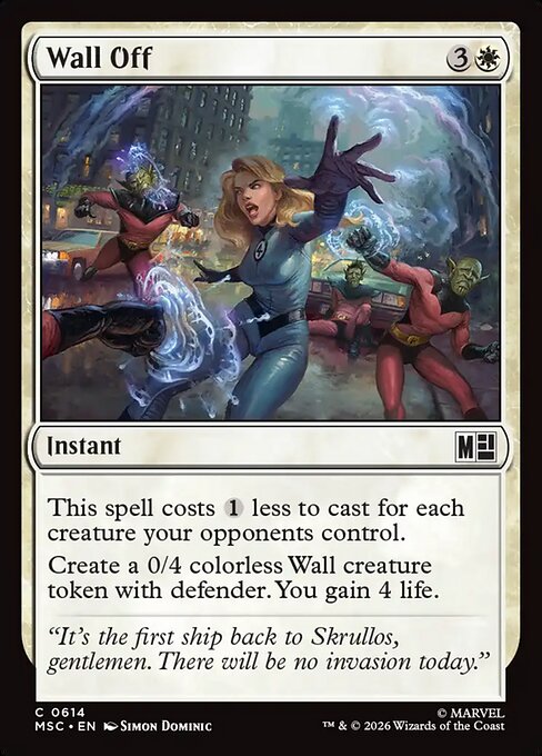Wall Off - Marvel Super Heroes Commander MTG spoiler