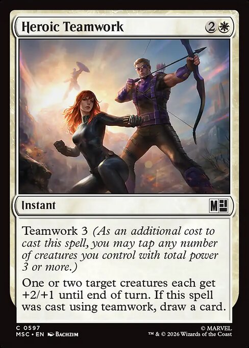 Heroic Teamwork - Marvel Super Heroes Commander MTG spoiler