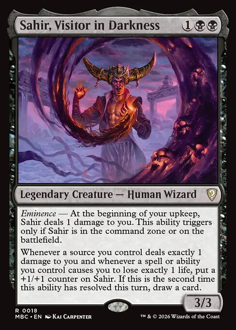 Sahir, Visitor in Darkness - Mystery Booster: Commander Edition MTG spoiler