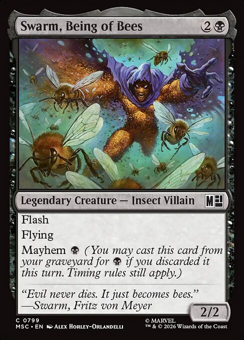 Swarm, Being of Bees - Marvel Super Heroes Commander MTG spoiler