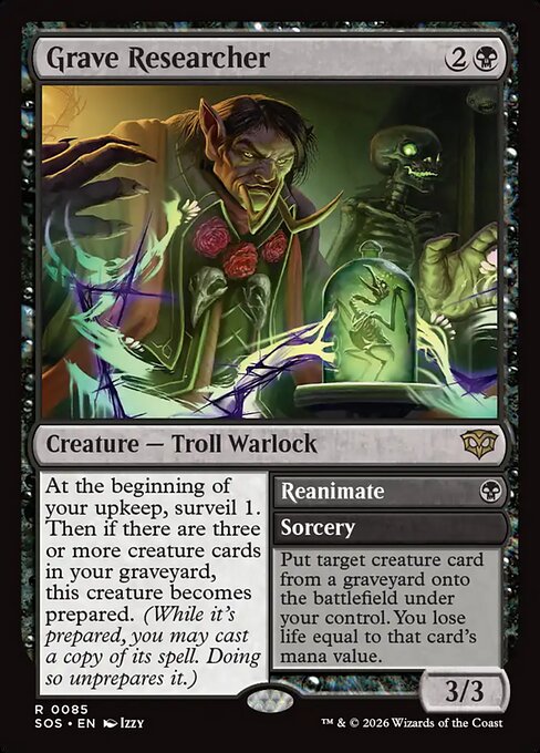 Grave Researcher // Reanimate - Secrets of Strixhaven MTG spoiler