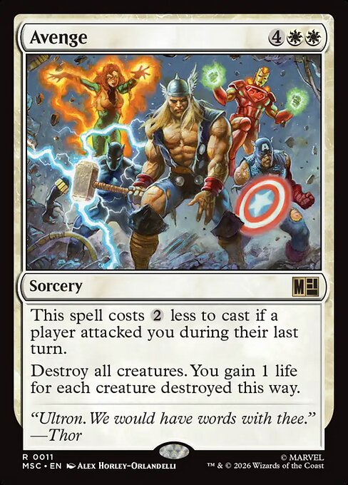 Avenge - Marvel Super Heroes Commander MTG spoiler