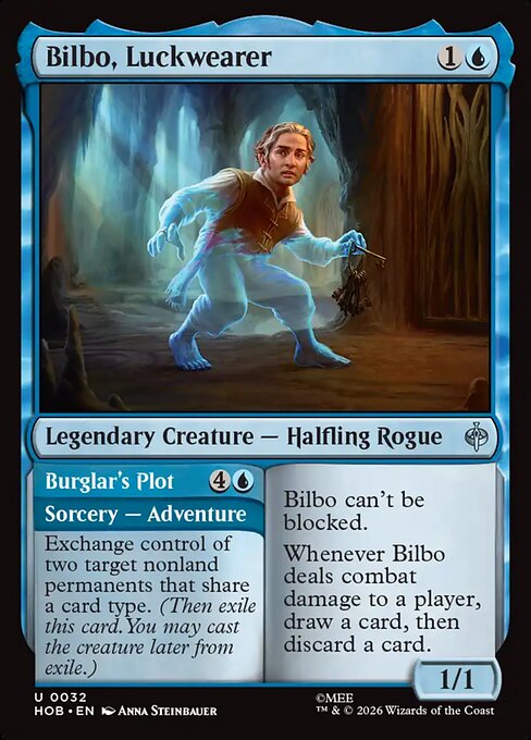 Bilbo, Luckwearer // Burglar's Plot - The Hobbit MTG spoiler