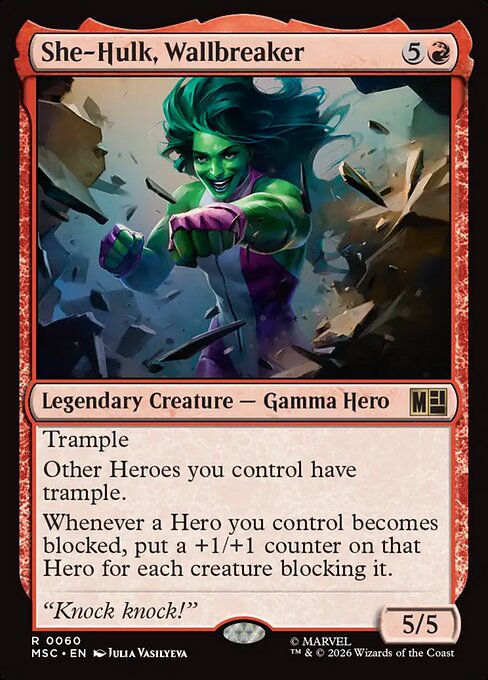 She-Hulk, Wallbreaker - Marvel Super Heroes Commander MTG spoiler