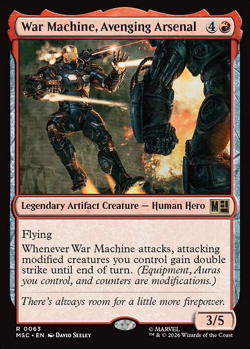 War Machine, Avenging Arsenal - Marvel Super Heroes Commander MTG spoiler