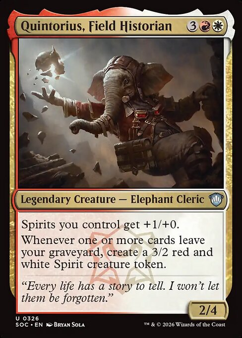 Quintorius, Field Historian - Secrets of Strixhaven Commander MTG spoiler