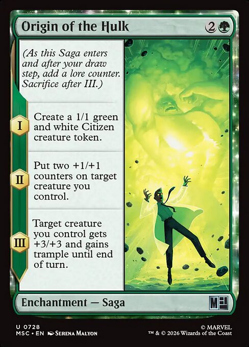 Origin of the Hulk - Marvel Super Heroes Commander MTG spoiler