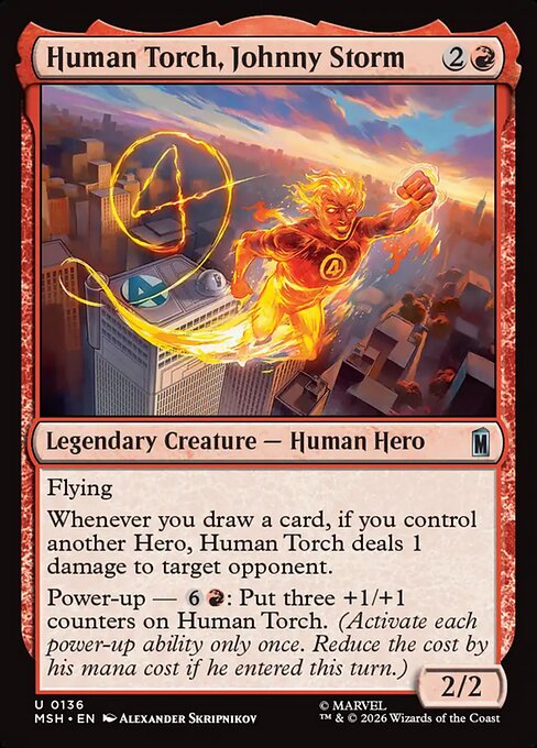 Human Torch, Johnny Storm - Marvel Super Heroes MTG spoiler