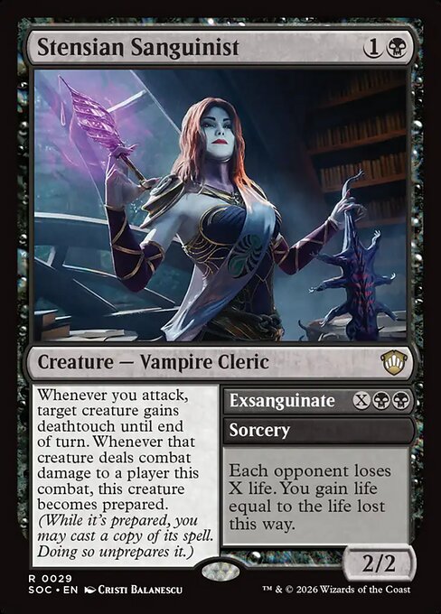 Stensian Sanguinist // Exsanguinate - Secrets of Strixhaven Commander MTG spoiler