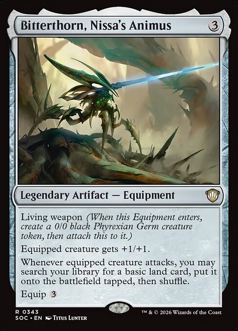 Bitterthorn, Nissa's Animus - Secrets of Strixhaven Commander MTG spoiler