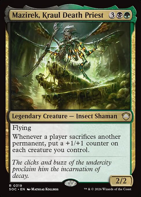 Mazirek, Kraul Death Priest - Secrets of Strixhaven Commander MTG spoiler