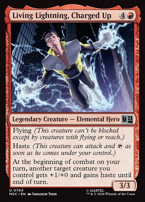 Living Lightning, Charged Up - Marvel Super Heroes Commander MTG spoiler