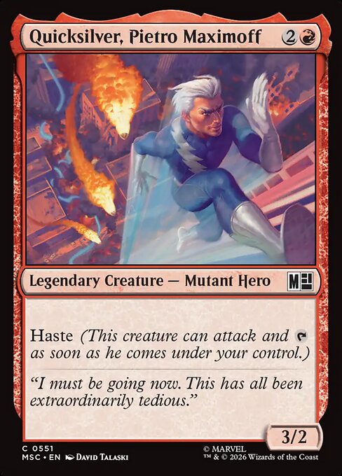 Quicksilver, Pietro Maximoff - Marvel Super Heroes Commander MTG spoiler