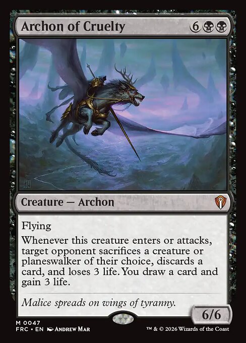 Archon of Cruelty - Reality Fracture Commander MTG spoiler