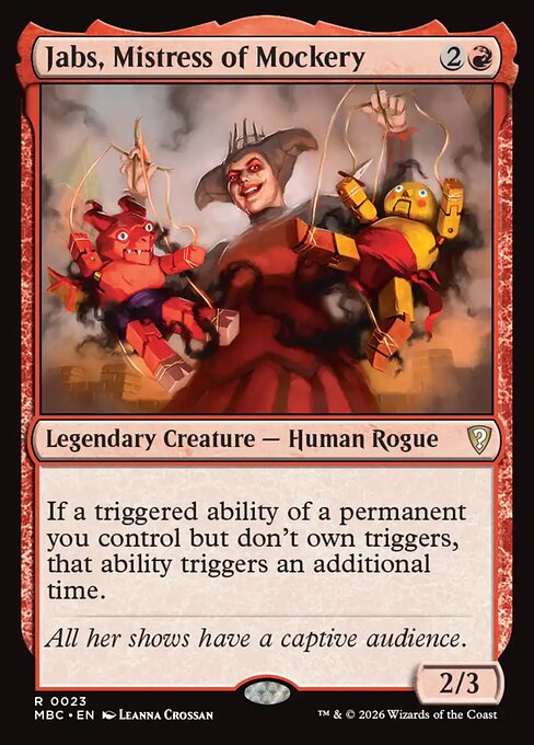 Jabs, Mistress of Mockery - Mystery Booster: Commander Edition MTG spoiler