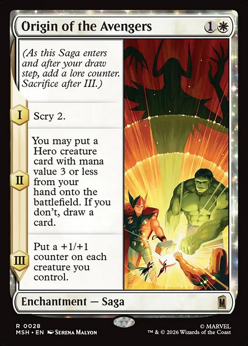 Origin of the Avengers - Marvel Super Heroes MTG spoiler