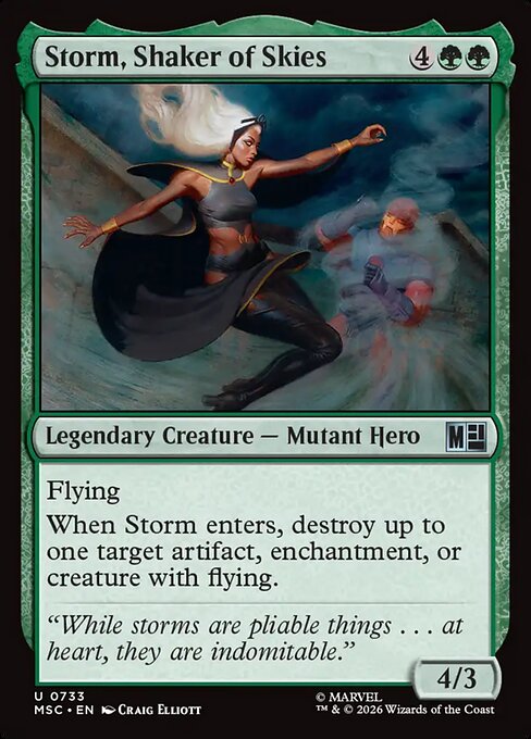 Storm, Shaker of Skies - Marvel Super Heroes Commander MTG spoiler