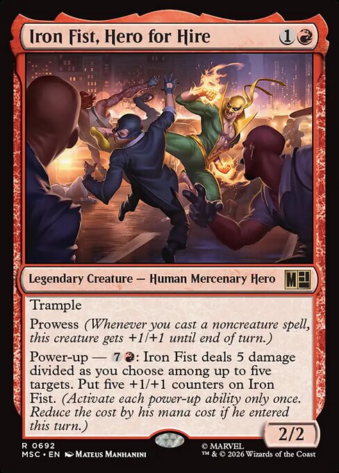 Iron Fist, Hero for Hire - Marvel Super Heroes Commander MTG spoiler