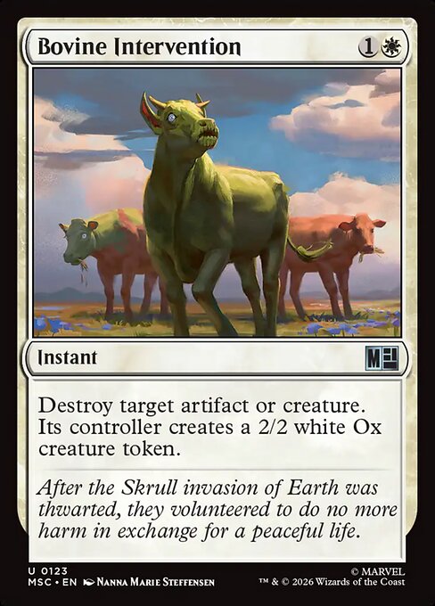 Bovine Intervention - Marvel Super Heroes Commander MTG spoiler