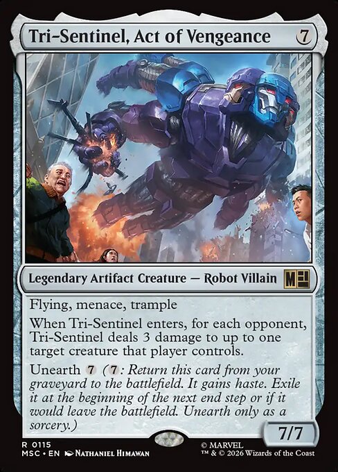 Tri-Sentinel, Act of Vengeance - Marvel Super Heroes Commander MTG spoiler