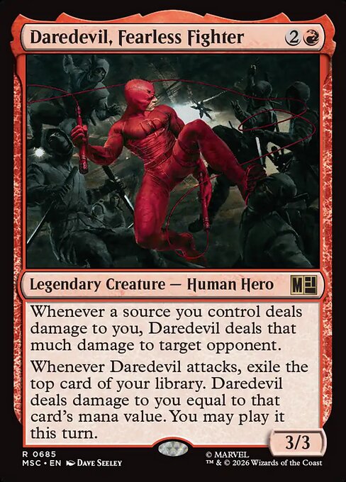 Daredevil, Fearless Fighter - Marvel Super Heroes Commander MTG spoiler