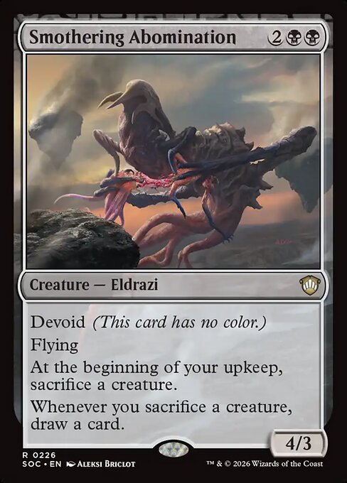 Smothering Abomination - Secrets of Strixhaven Commander MTG spoiler