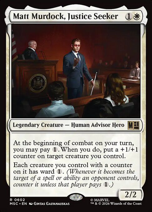 Matt Murdock, Justice Seeker - Marvel Super Heroes Commander MTG spoiler