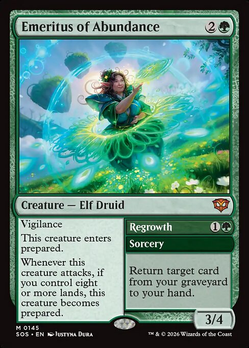 Emeritus of Abundance // Regrowth - Secrets of Strixhaven MTG spoiler