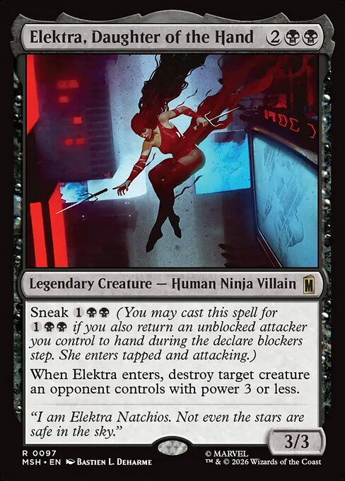 Elektra, Daughter of the Hand - Marvel Super Heroes MTG spoiler