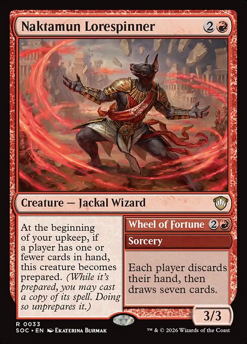 Naktamun Lorespinner // Wheel of Fortune - Secrets of Strixhaven Commander MTG spoiler
