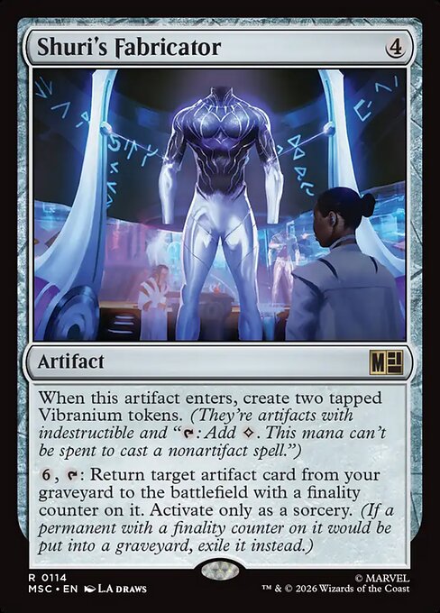 Shuri's Fabricator - Marvel Super Heroes Commander MTG spoiler