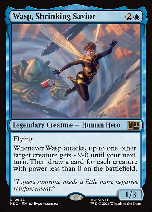 Wasp, Shrinking Savior - Marvel Super Heroes Commander MTG spoiler