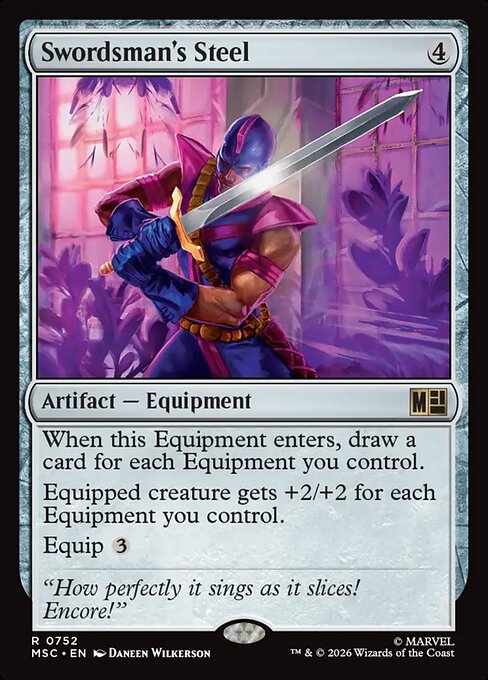Swordsman's Steel - Marvel Super Heroes Commander MTG spoiler