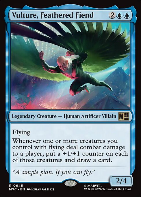 Vulture, Feathered Fiend - Marvel Super Heroes Commander MTG spoiler