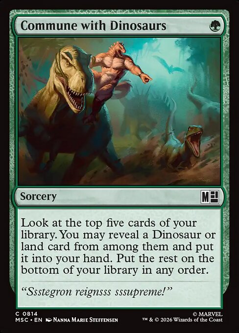 Commune with Dinosaurs - Marvel Super Heroes Commander MTG spoiler